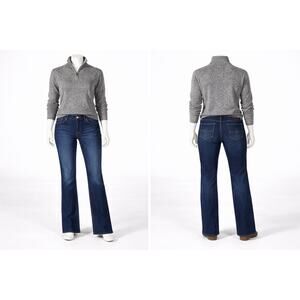 J.Crew Mercantile Lambswool Blend Quarter Zip Sweater Gray Womens Large